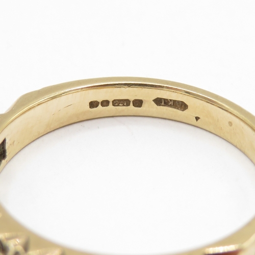 182 - 9ct gold sapphire and diamond half eternity ring  (2.9g) Size N