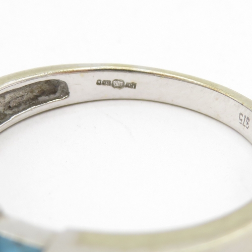 186 - 9ct white gold topaz solitaire ring  (3.2g) Size Q