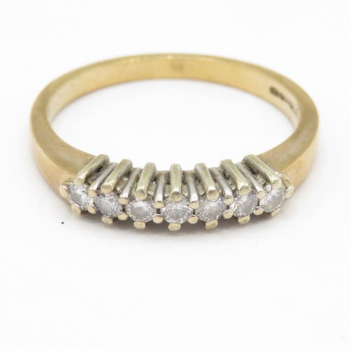 85 - 9ct gold diamond half eternity ring (2.7g) Size O 1/2