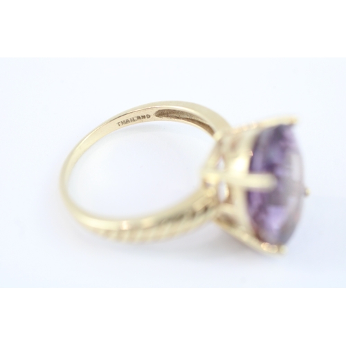 22 - 9ct gold amethyst dress ring (5g) Size R