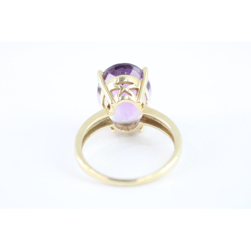 22 - 9ct gold amethyst dress ring (5g) Size R