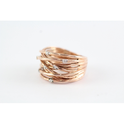 3 - 9ct gold diamond set dress ring (8g) Size S