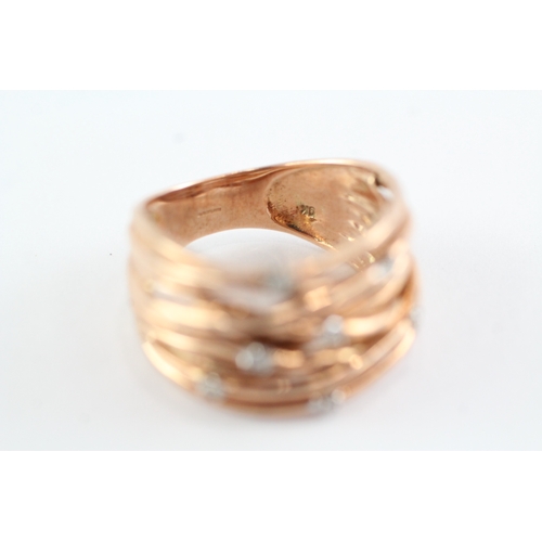 3 - 9ct gold diamond set dress ring (8g) Size S