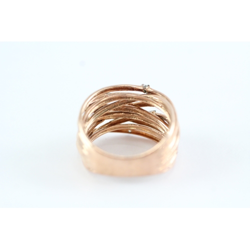 3 - 9ct gold diamond set dress ring (8g) Size S