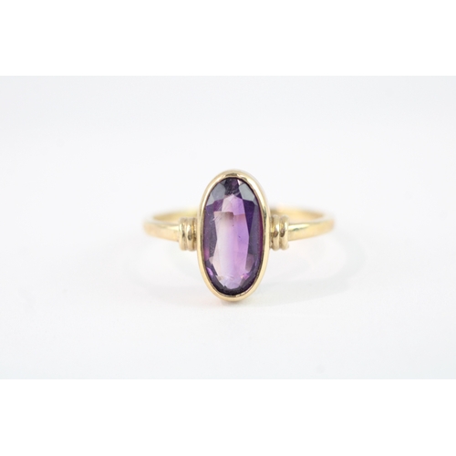 36 - 9ct gold amethyst dress ring (2.2g) Size M