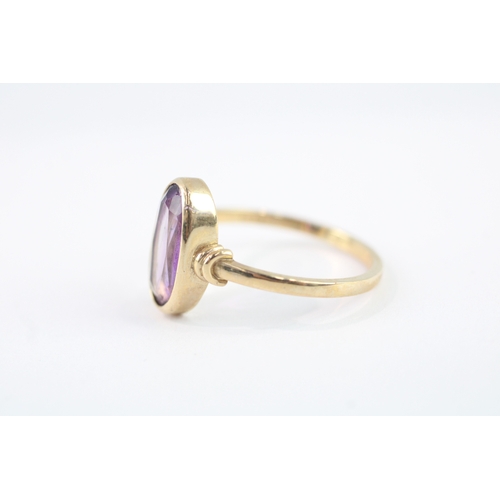 36 - 9ct gold amethyst dress ring (2.2g) Size M