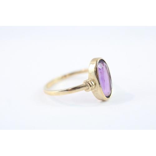 36 - 9ct gold amethyst dress ring (2.2g) Size M