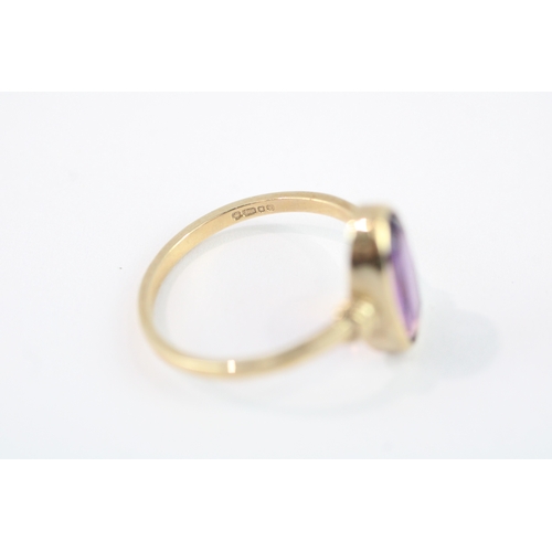 36 - 9ct gold amethyst dress ring (2.2g) Size M