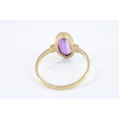 36 - 9ct gold amethyst dress ring (2.2g) Size M