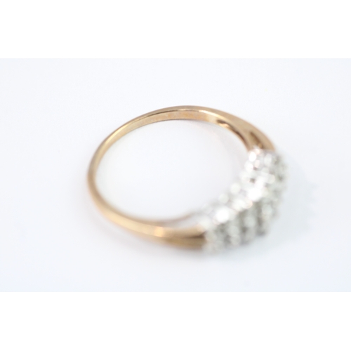 42 - 9ct gold diamond dress ring (3.7g) Size P