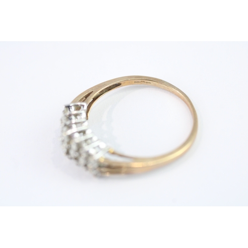 42 - 9ct gold diamond dress ring (3.7g) Size P