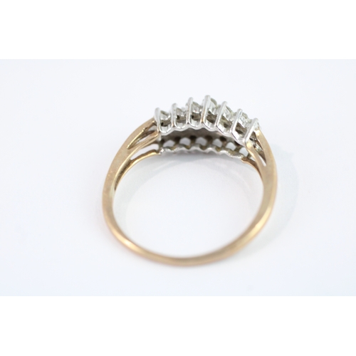 42 - 9ct gold diamond dress ring (3.7g) Size P