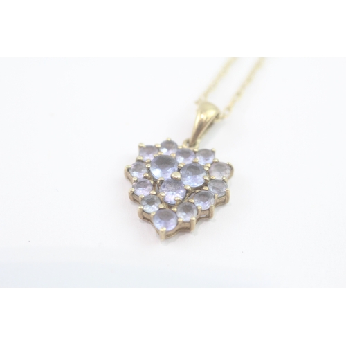44 - 9ct gold tanzanite pendant necklace (2.6g)