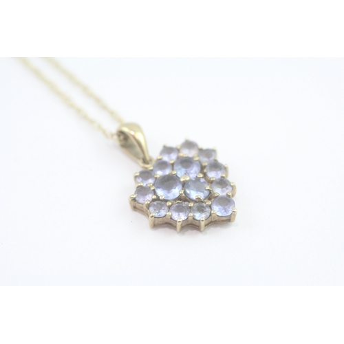 44 - 9ct gold tanzanite pendant necklace (2.6g)