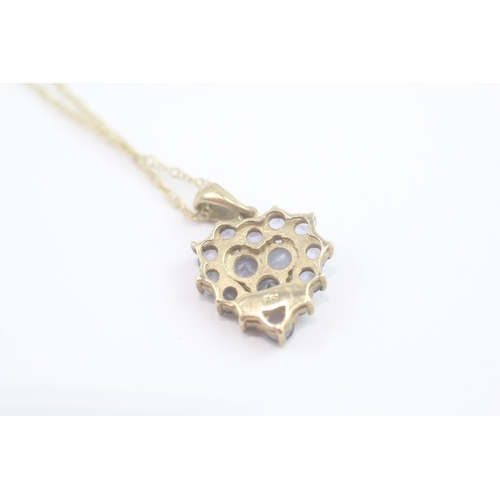 44 - 9ct gold tanzanite pendant necklace (2.6g)