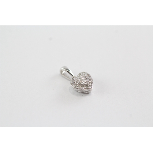 53 - 2x 9ct gold diamond pendants (1g)