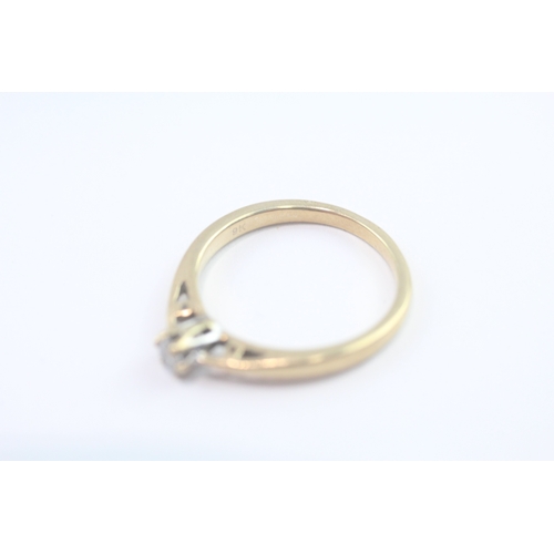 61 - 9ct gold diamond solitaire ring (2.7g) Size Q 1/2