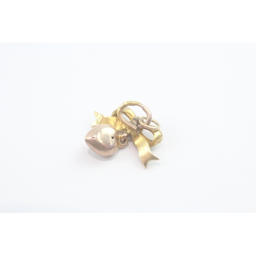 64 - Antique 9ct gold split pearl set pendant (1.4g)