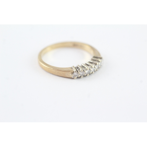 85 - 9ct gold diamond half eternity ring (2.7g) Size O 1/2