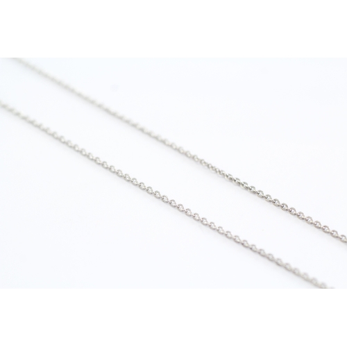 93 - 9ct gold cultured pearl & diamond necklace (3.7g)