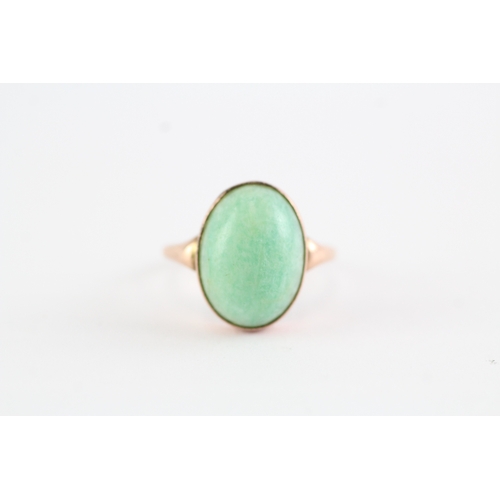 97 - 9ct gold antique cabochon cut amonzite dress ring (3.7g) Size N 1/2