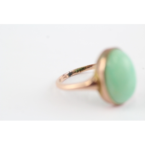97 - 9ct gold antique cabochon cut amonzite dress ring (3.7g) Size N 1/2