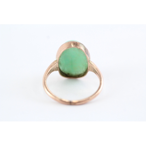 97 - 9ct gold antique cabochon cut amonzite dress ring (3.7g) Size N 1/2