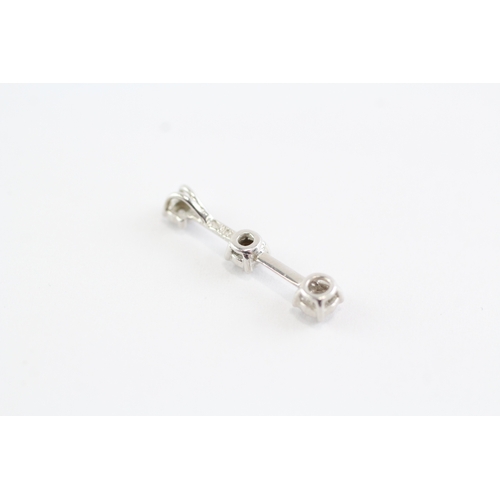 98 - 2x 9ct gold diamond drop pendant & earrings (1.8g)