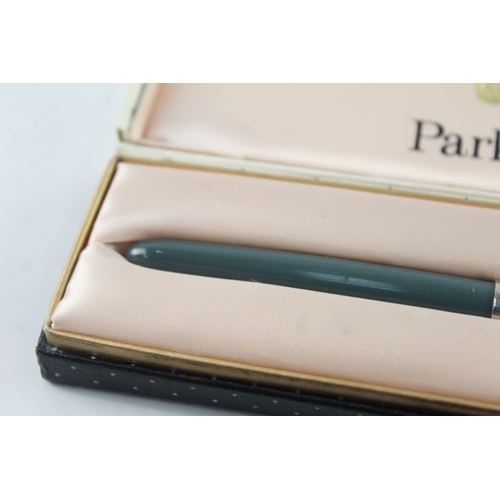 3 x Vintage Parker 51 Fountain Pens w/ 14ct Gold Nibs WRITING Inc Gold ...