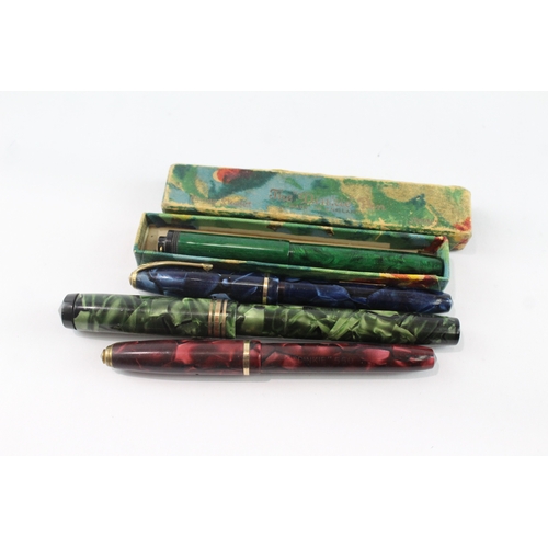 4 x Vintage Conway Stewart Fountain Pens 14ct Gold Nibs Inc Dinkie ...
