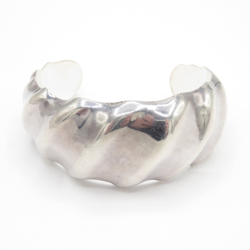 206 - Sterling Silver Modernist Torque Bangle (46g)