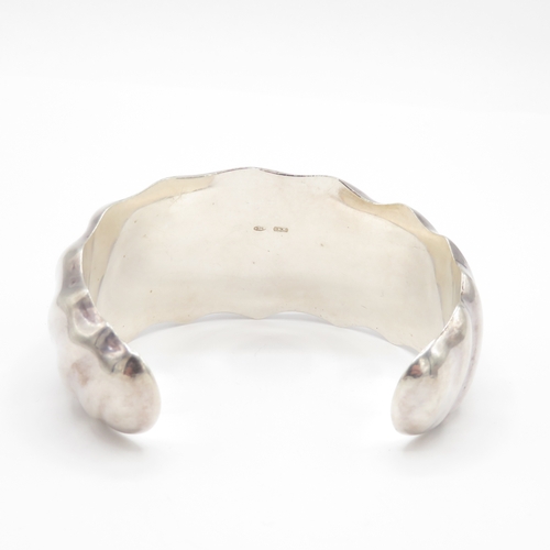 206 - Sterling Silver Modernist Torque Bangle (46g)