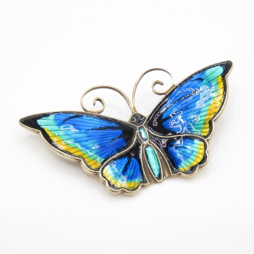 216 - Sterling Silver David Anderson Butterfly Brooch, w/ Enamel (15g)