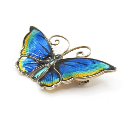 216 - Sterling Silver David Anderson Butterfly Brooch, w/ Enamel (15g)