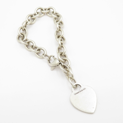 218 - Sterling Silver Tiffany & Co Bracelet, w/ Heart Tag (39g)