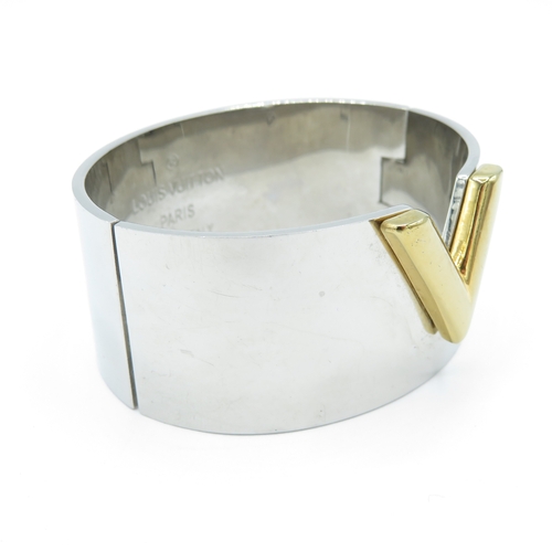 239 - Louis Vuitton Paris Silver Tone Bangle (82g)