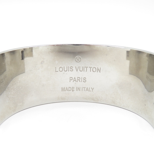 239 - Louis Vuitton Paris Silver Tone Bangle (82g)