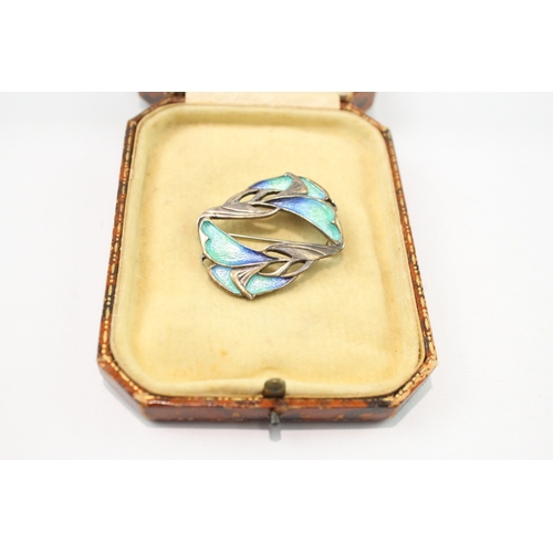 251 - Pat Cheney Sterling Silver Enamel Brooch Chenevive Collection w/ Box (9g)
