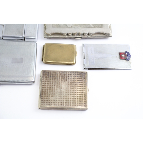 408 - Antique Cigarette Cases EPNS Brass Damascene South Asian