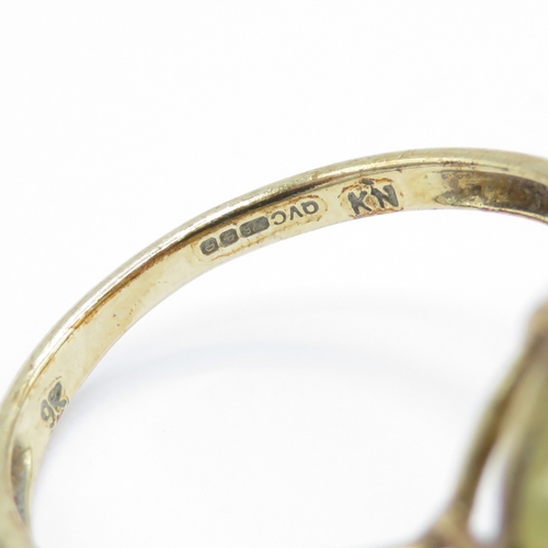 12 - 9ct Gold Citrine Trilogy Ring (2.2g) Size L