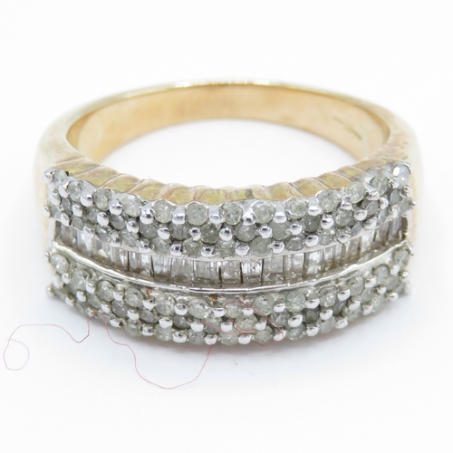 14 - 9ct Gold Diamond Dress Ring (7.1g) Size P