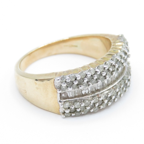 14 - 9ct Gold Diamond Dress Ring (7.1g) Size P