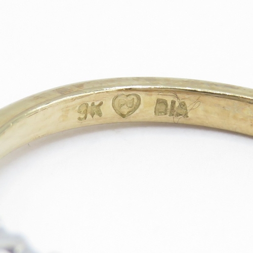 28 - 9ct Gold Diamond and Tanzanite Claw Set Ring (2g) Size N