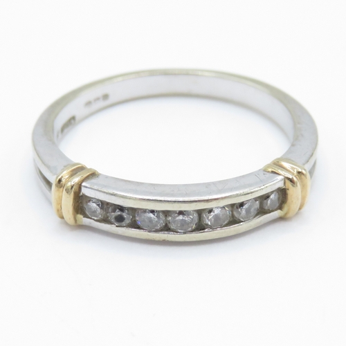 45 - 9ct White Gold Diamond Channel Set Ring (2.5g) Size M 1/2