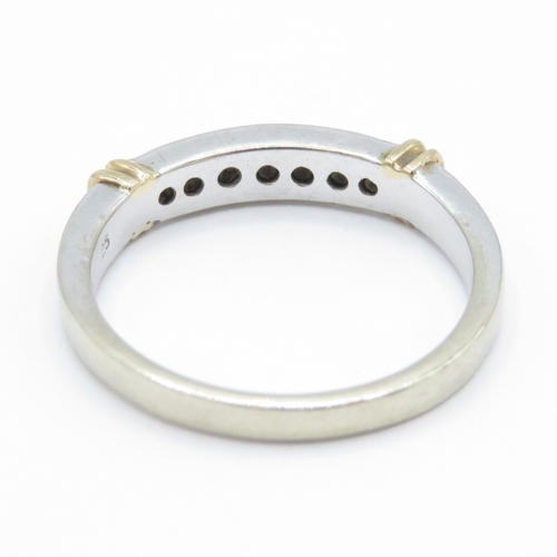 45 - 9ct White Gold Diamond Channel Set Ring (2.5g) Size M 1/2