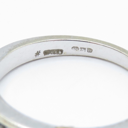 45 - 9ct White Gold Diamond Channel Set Ring (2.5g) Size M 1/2