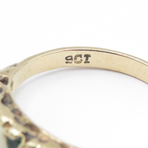 49 - 9ct Gold Opal and Emerald Dress Ring (2.6g) Size N