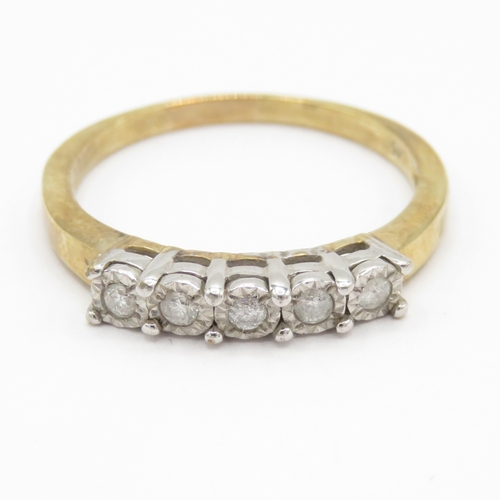 34 - 9ct gold diamond half eternity ring (3g) Size T