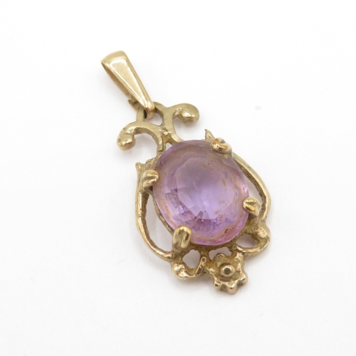 48 - 9ct gold amethyst pendant (1.9g)