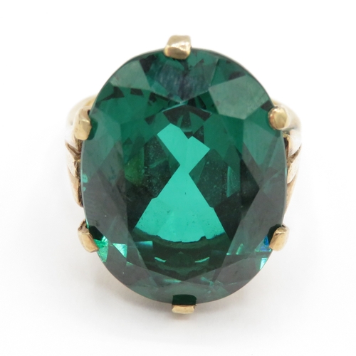 9 - 9ct Gold and Synthetic Spinel Ring Birmingham 1964 (8.3g Size O